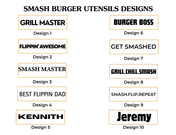 CUSTOM SMASH BURGER SET | PERSONALIZED BBQ GRILL ACCESSORIES | ENGRAVED Groomsmen & FATHER'S DAY GIFT
