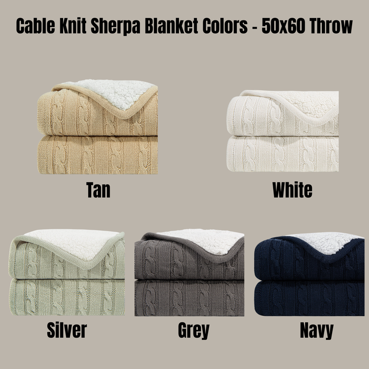 Custom Logo Blanket, Personalized Cable Knit Corporate Gift, Company Logo Blanket, Client & Employee Gift, Bulk Branded Business Gift