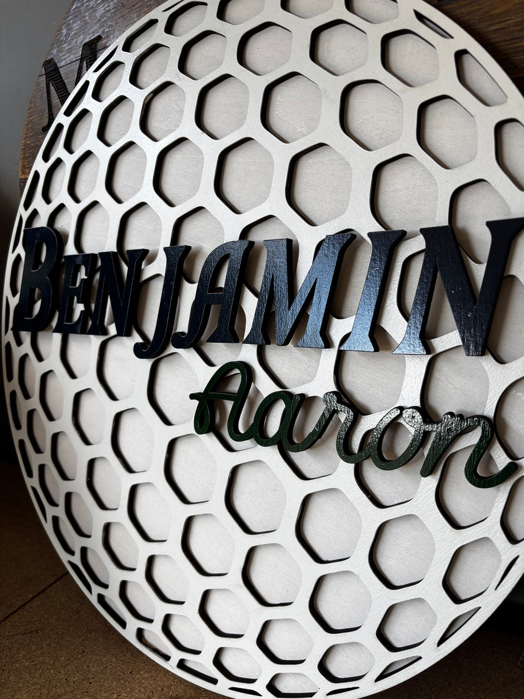 Golf Themed Personalized Baby Name Sign Nursery Wall Decor Custom Golf Ball Name Sign