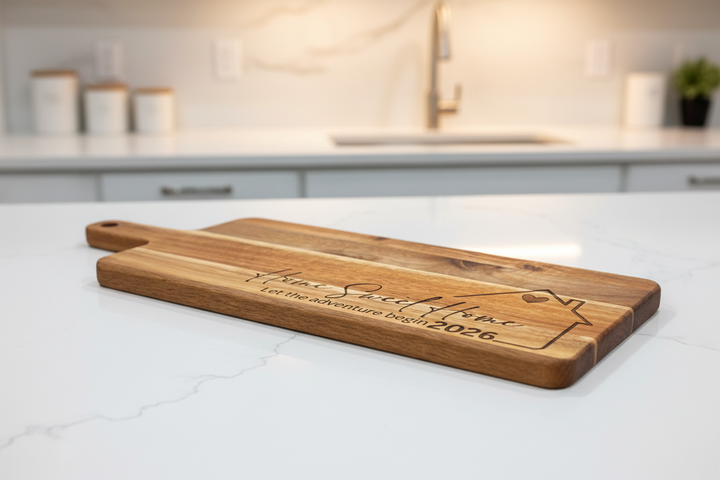 PERSONALIZED ENGRAVED GIFT | ESSENTIAL ACACIA WOOD CUTTING BOARD
