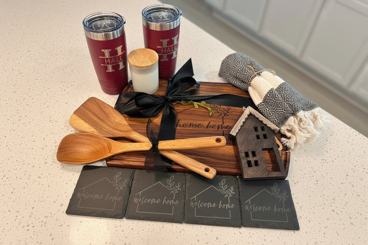 PERSONALIZED GIFT BASKET | HERITAGE CHARCUTERIE BOARD GIFT SET BUNDLE