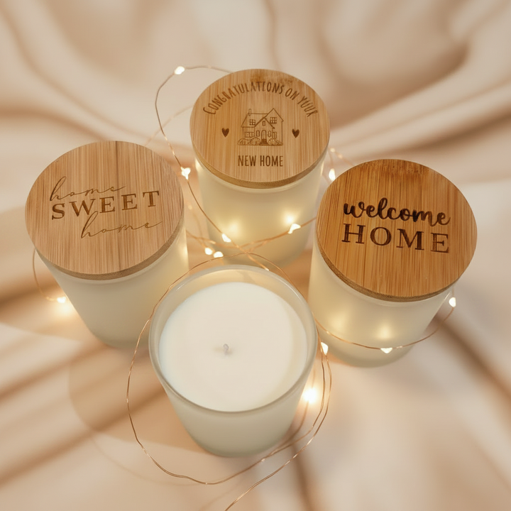Custom Realtor Closing Gift | Hand-Poured Soy Candle – Clean Linen Scent