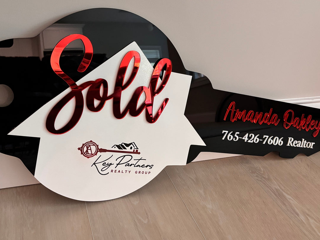 CUSTOM Acrylic “SOLD” KEY FOR REALTORS & CLIENTS – CLOSING DAY PHOTO PROP