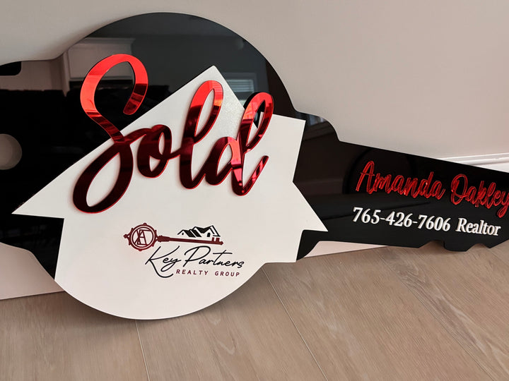 CUSTOM Acrylic “SOLD” KEY FOR REALTORS & CLIENTS – CLOSING DAY PHOTO PROP