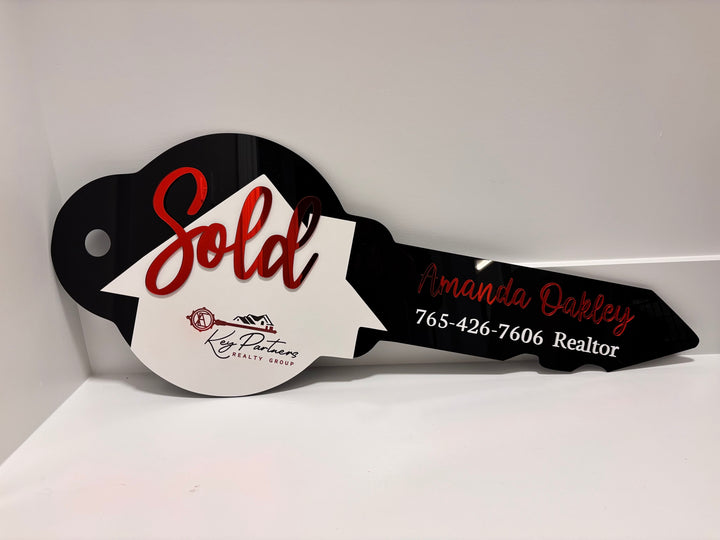 CUSTOM Acrylic “SOLD” KEY FOR REALTORS & CLIENTS – CLOSING DAY PHOTO PROP