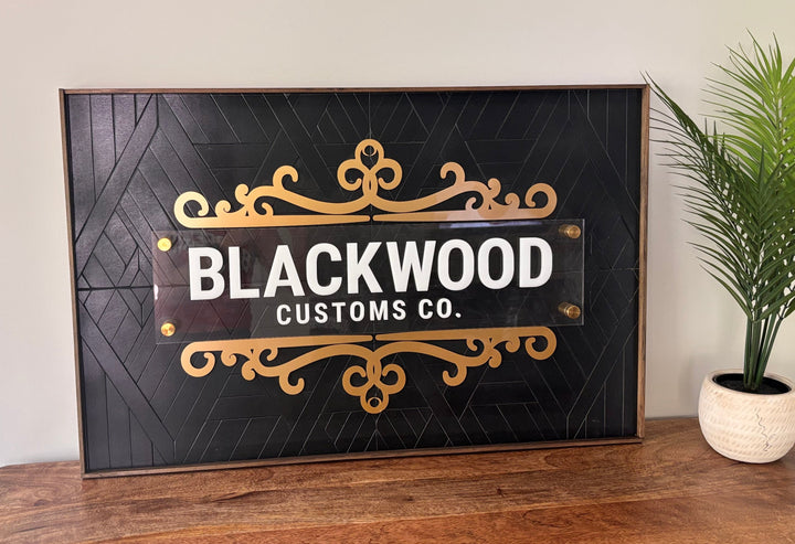 Personalized Mosaic Business Sign | 3D Acrylic Lettering with Standoff Mounts
