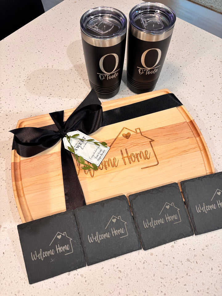 PERSONALIZED GIFT BASKET | HERITAGE CHARCUTERIE BOARD GIFT SET BUNDLE