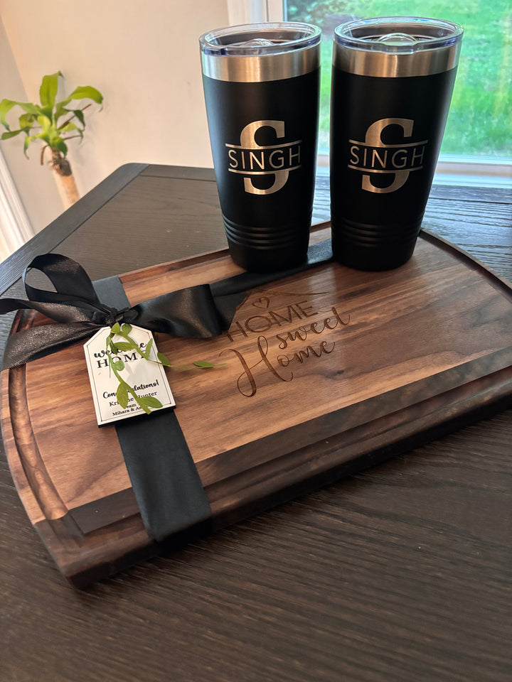 PERSONALIZED GIFT BASKET | HERITAGE CHARCUTERIE BOARD GIFT SET BUNDLE