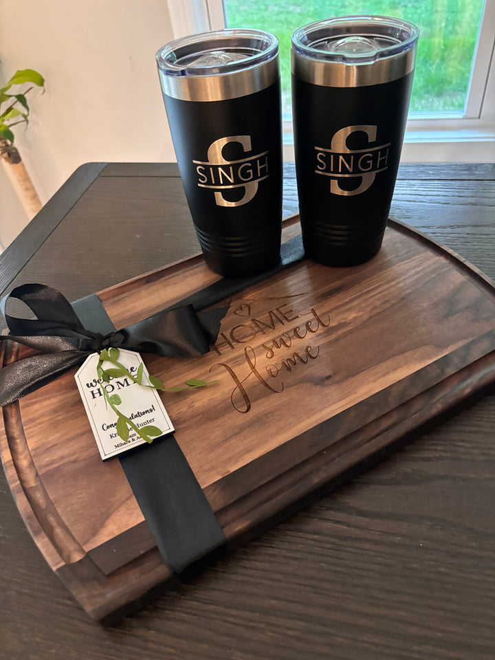 PERSONALIZED GIFT BASKET | HERITAGE CHARCUTERIE BOARD GIFT SET BUNDLE
