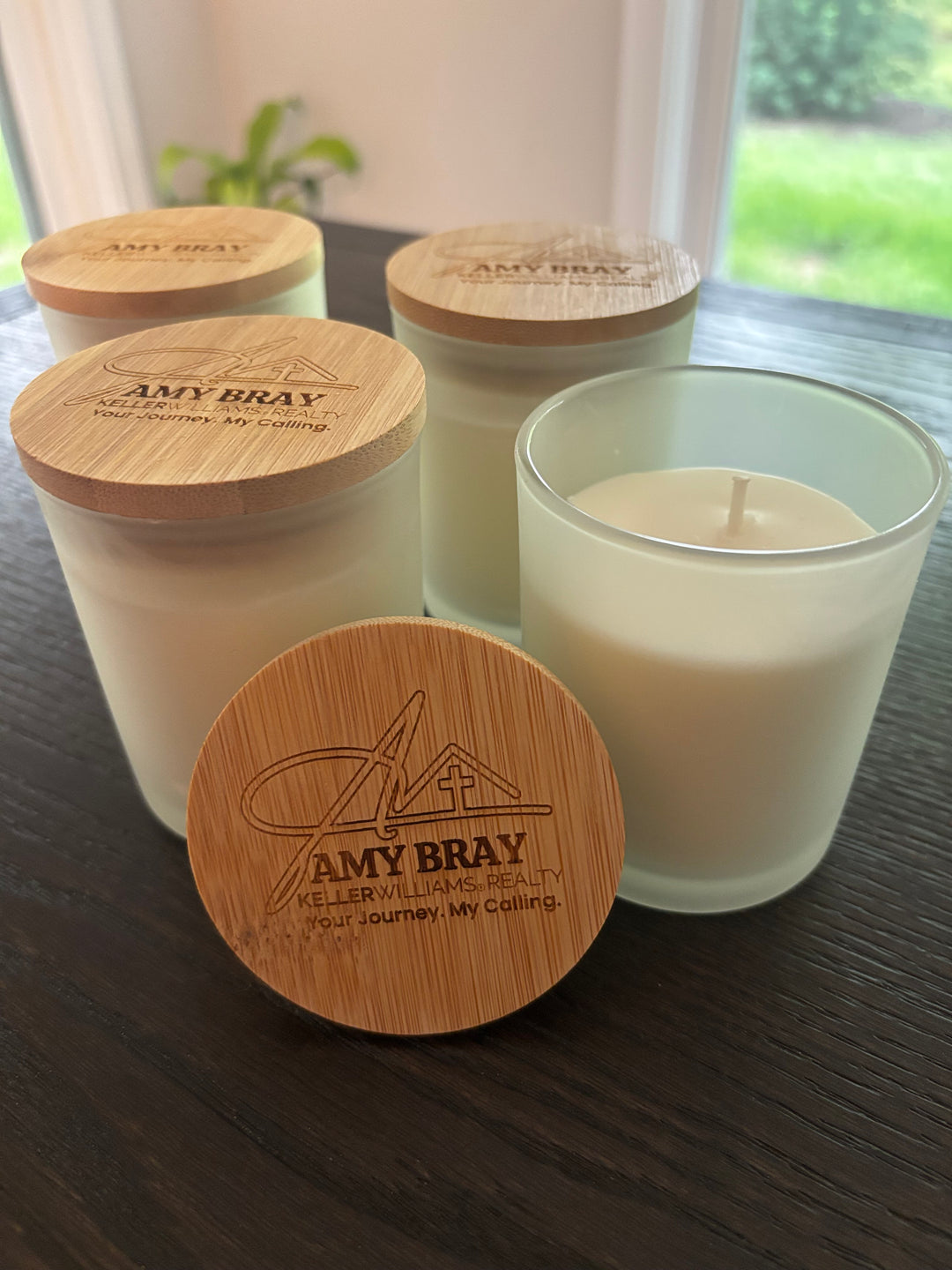 Custom Realtor Closing Gift | Hand-Poured Soy Candle – Clean Linen Scent