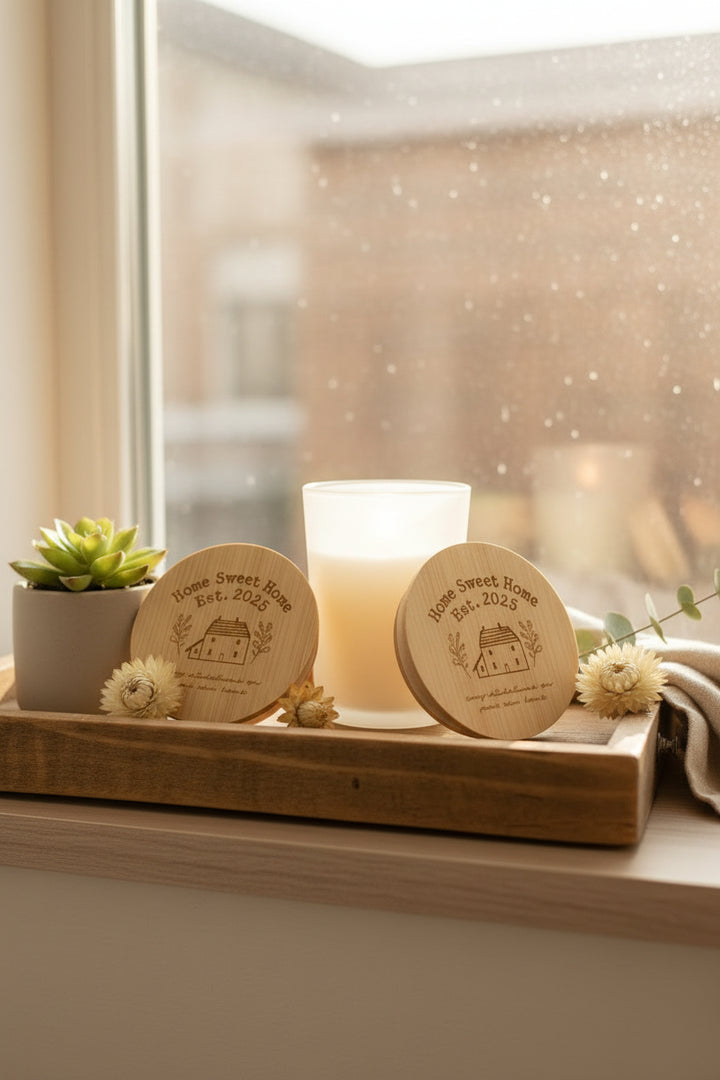 Soy Candle • New Homeowner Housewarming & Realtor Closing Gift • Frosted Glass Jar