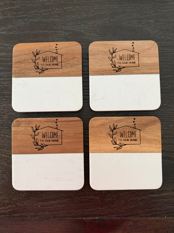 CUSTOM CLOSING GIFT | ESTATE BASKET WITH ACACIA BOARD & TUMBLERS