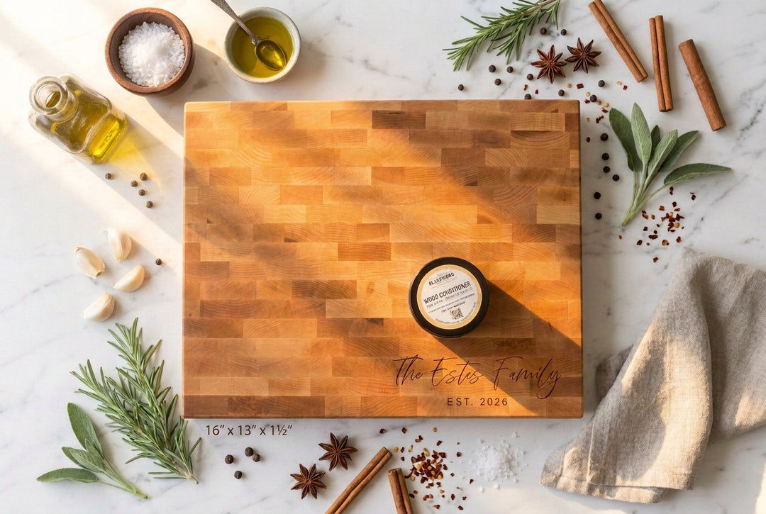 Maple Butcher Block Cutting Board Engraved Wedding Gift New Home Housewarming Present Real Estate Agent Closing Client Appreciation Corp