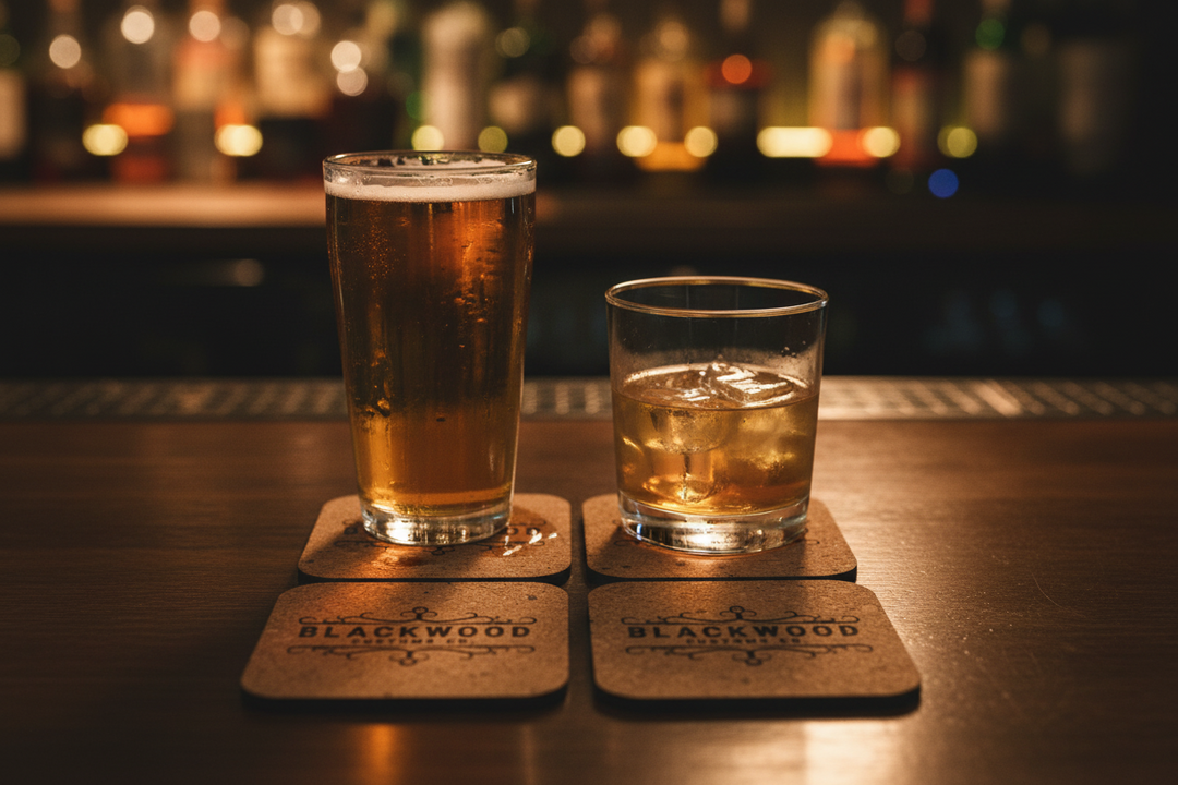 Custom Logo Branding Supplies - Engraved Cork Coasters (Bulk or Individual)