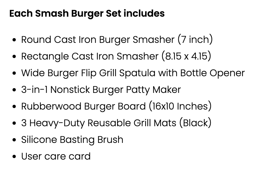 CUSTOM SMASH BURGER SET | PERSONALIZED BBQ GRILL ACCESSORIES | ENGRAVED Groomsmen & FATHER'S DAY GIFT
