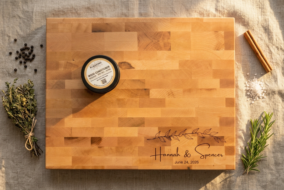 Maple Butcher Block Cutting Board Engraved Wedding Gift New Home Housewarming Present Real Estate Agent Closing Client Appreciation Corp