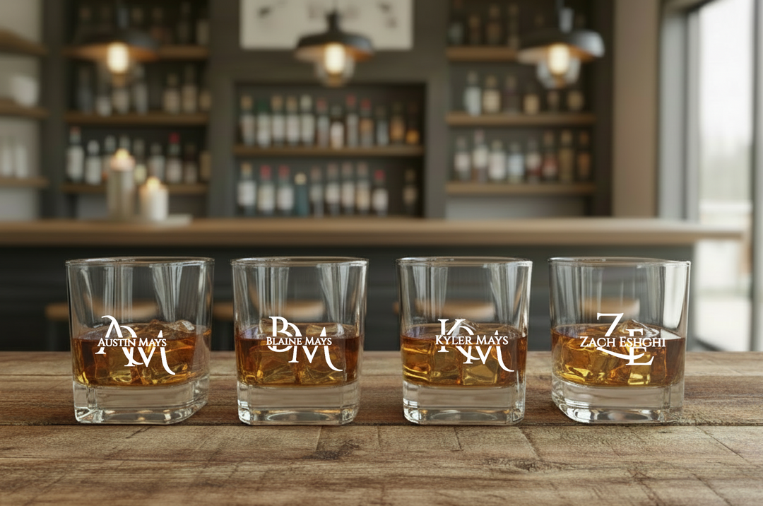 PERSONALIZED WHISKEY GLASS | GROOMSMEN & GIFT FOR HIM