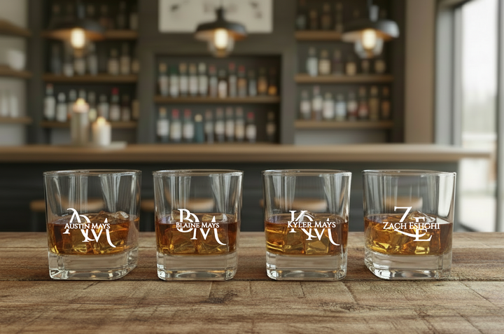 PERSONALIZED WHISKEY GLASS | GROOMSMEN & GIFT FOR HIM