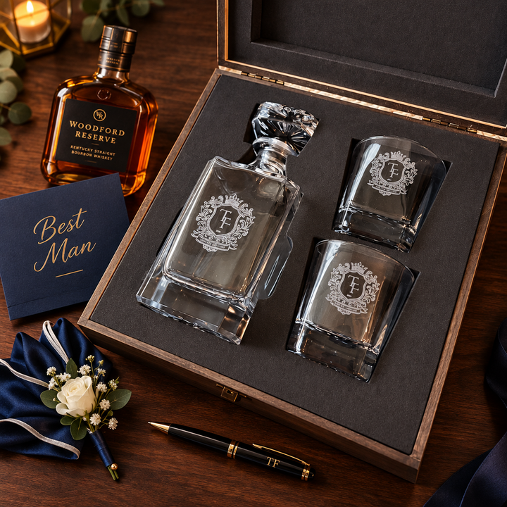 CORPORATE &amp; CLOSING GIFTS | CUSTOM ENGRAVED WHISKEY DECANTER SET