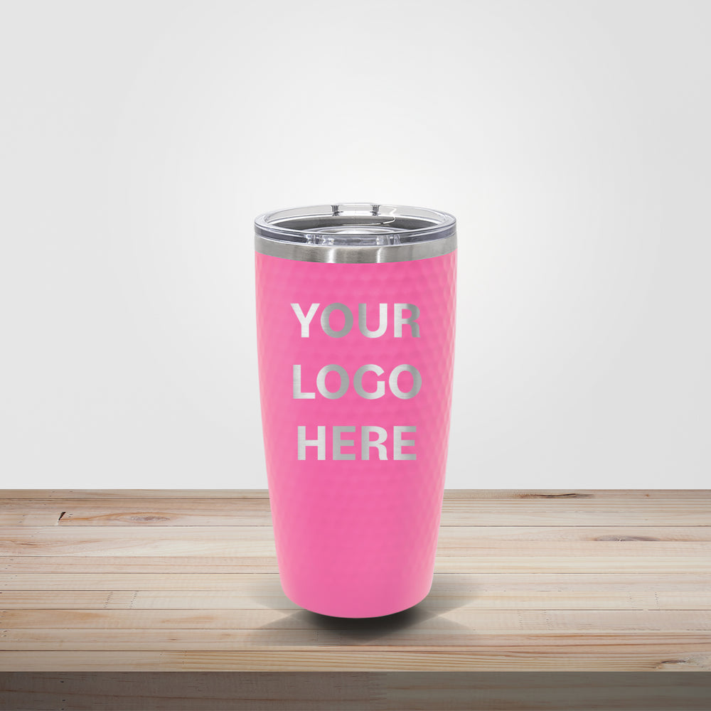 Custom engraved 20oz Polar Camel golf tumbler in pink – personalized wedding or corporate gift drinkware