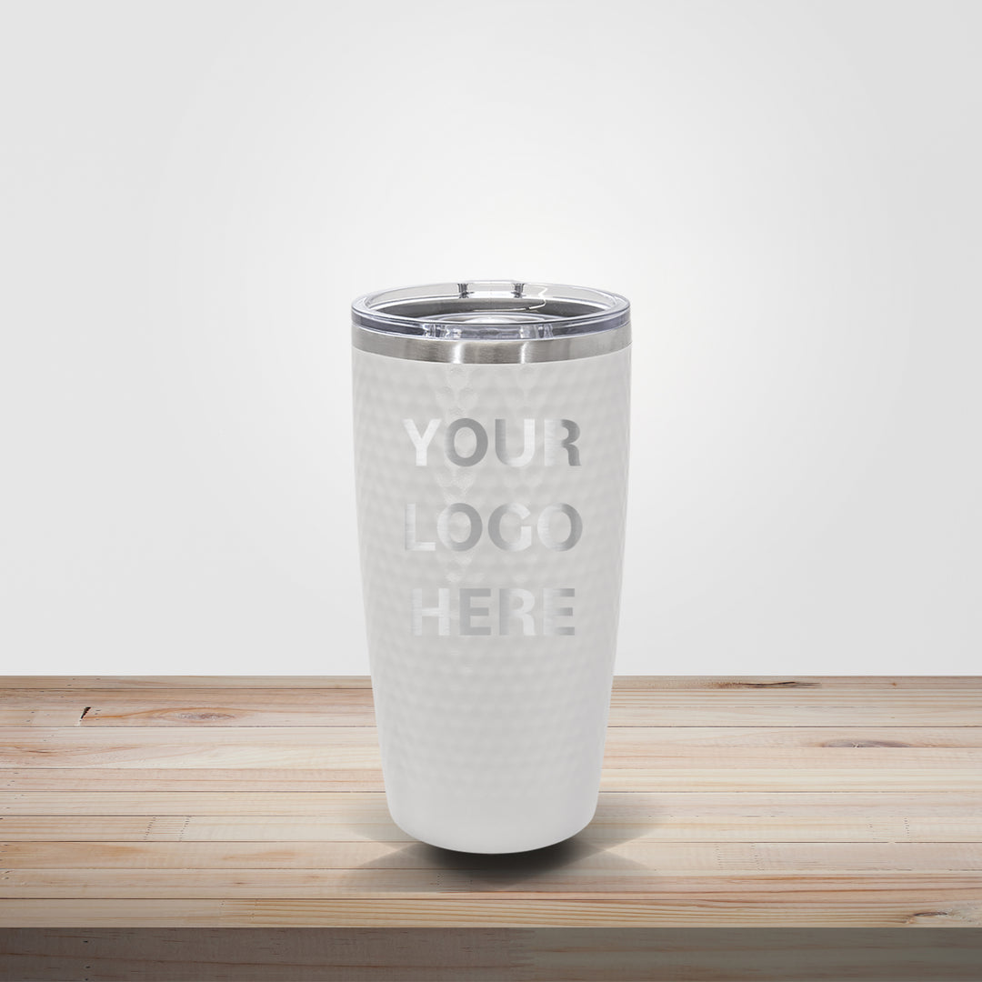 Custom engraved 20oz Polar Camel golf tumbler in white – personalized wedding or corporate gift drinkware