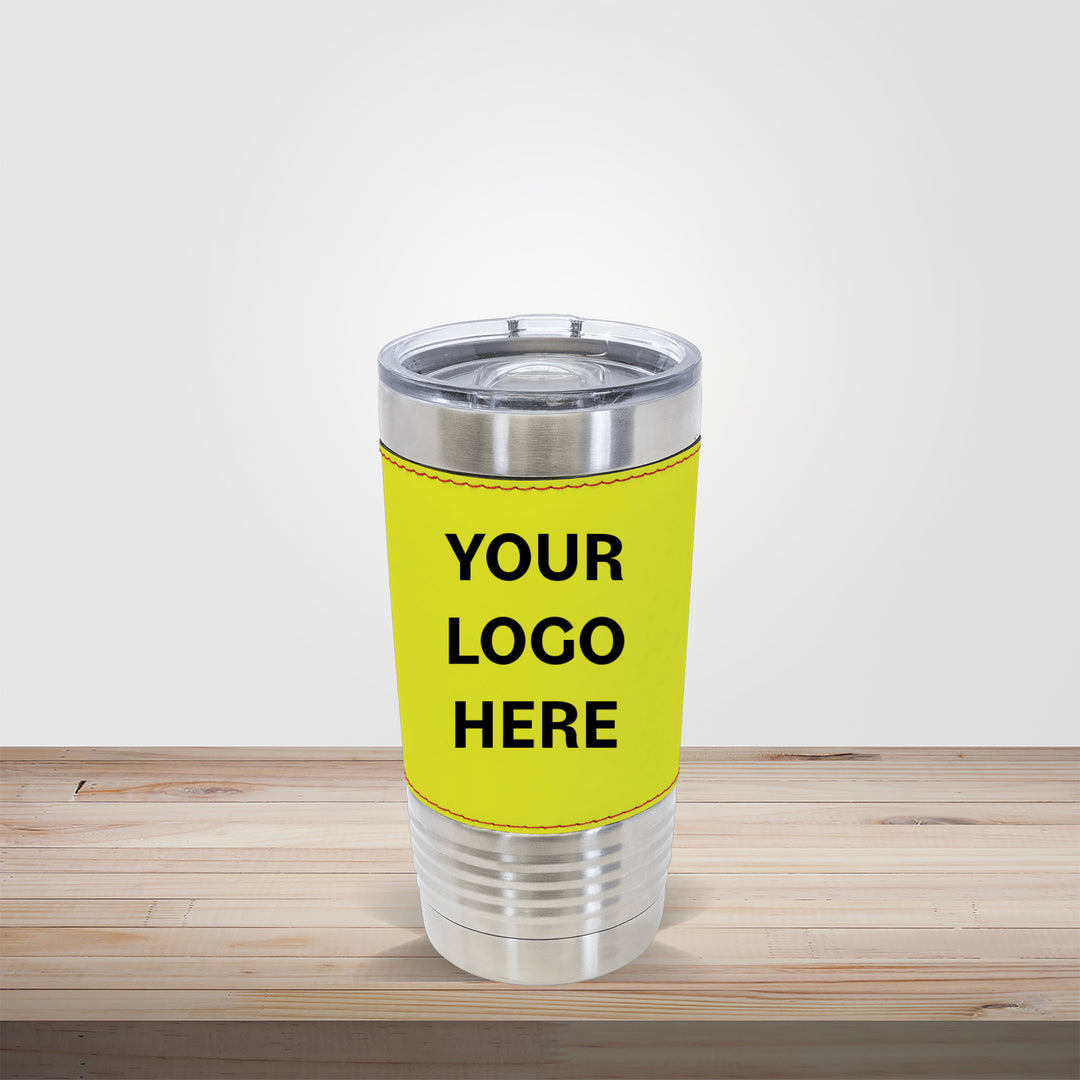 Custom engraved 20oz Polar Camel sports leatherette tumbler with softball sports team design – personalized team gift drinkware