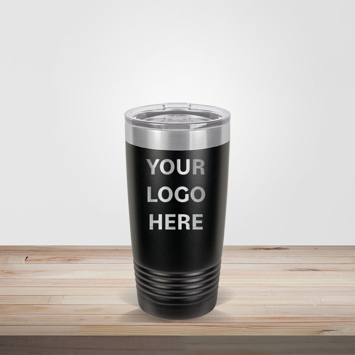 Custom engraved 20oz Polar Camel tumbler in black – personalized bride and groom, team, coach, or corporate gift drinkware