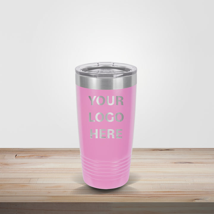 Custom engraved 20oz Polar Camel tumbler in light purple lavender – personalized bridal party, wedding, or corporate gift drinkware