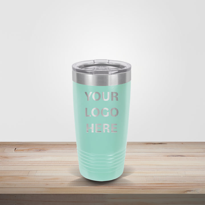 Custom engraved 20oz Polar Camel tumbler in teal – personalized beach wedding, team, or corporate gift drinkware