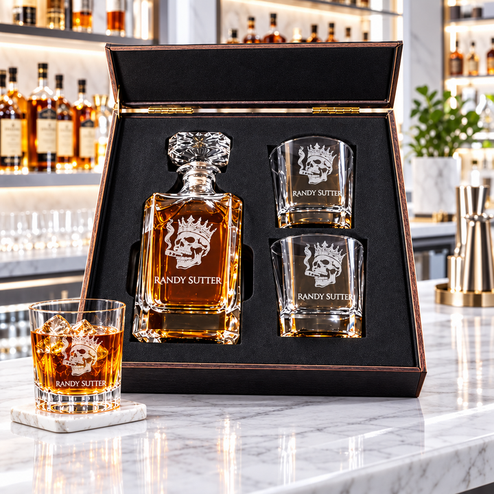 CORPORATE &amp; CLOSING GIFTS | CUSTOM ENGRAVED WHISKEY DECANTER SET