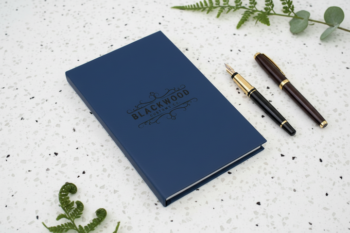 Custom engraved leatherette journal for corporate gifts, realtor closing gifts, and personalized business branding