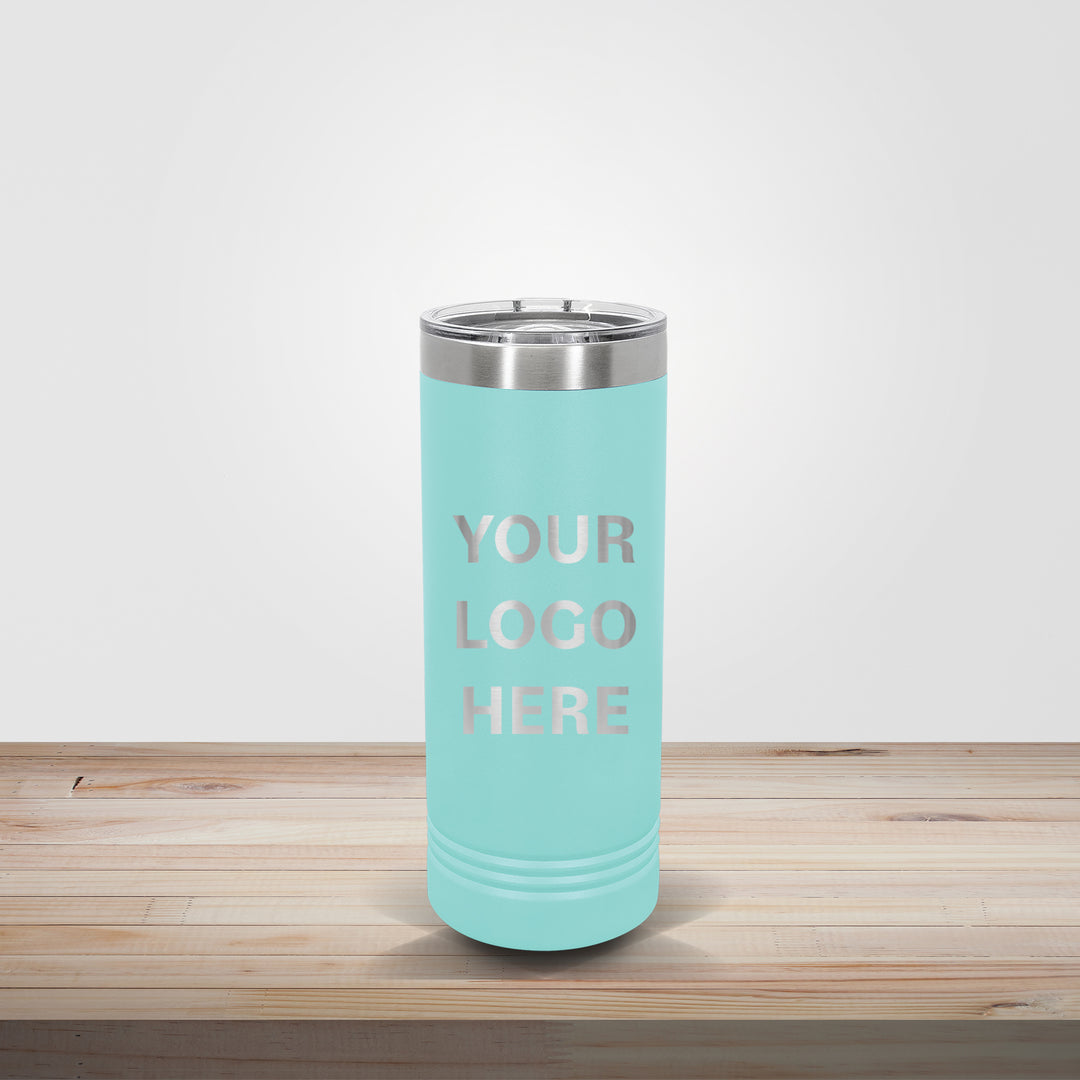 Teal Polar Camel 22oz skinny tumbler personalized for corporate gifts, lifestyle brands, and custom engraved drinkware