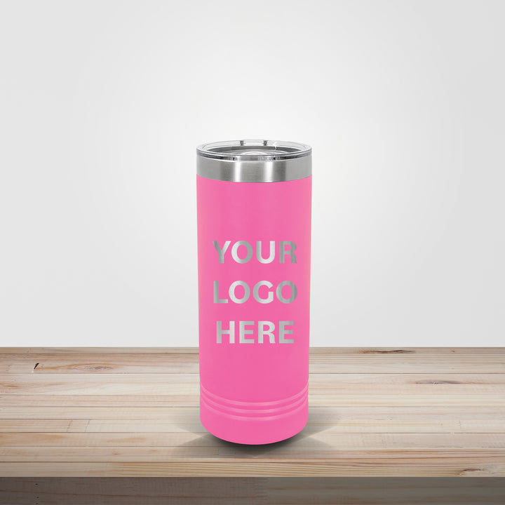 Pink Polar Camel 22oz skinny tumbler personalized for bridal showers, wedding gifts, and boutique branding