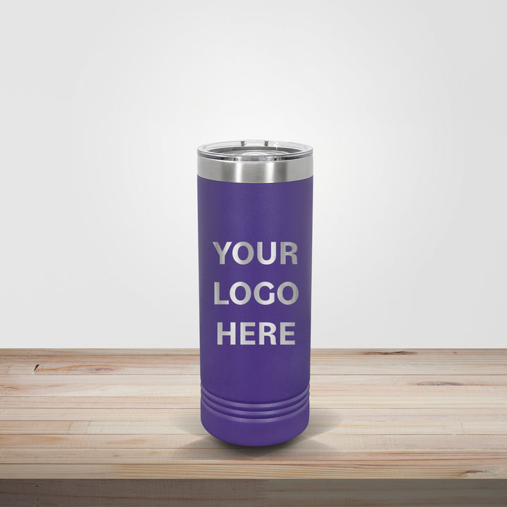 Purple Polar Camel 22oz skinny tumbler personalized for bridal parties, bridesmaid gifts, and custom wedding drinkware