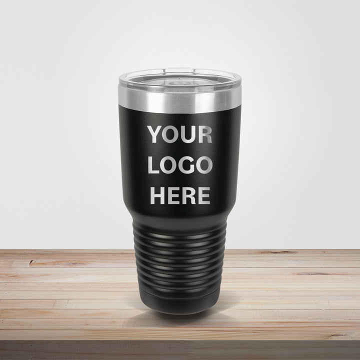 Black Polar Camel 30oz tumbler with custom logo engraving for corporate branding, promotional gifts, and client appreciation