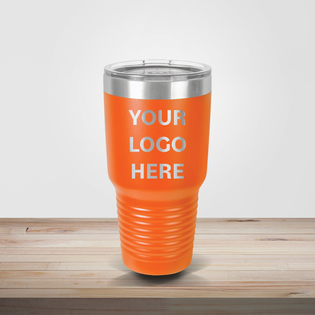 Orange Polar Camel 30oz tumbler customized for athletic events, team gifts, and promotional branding