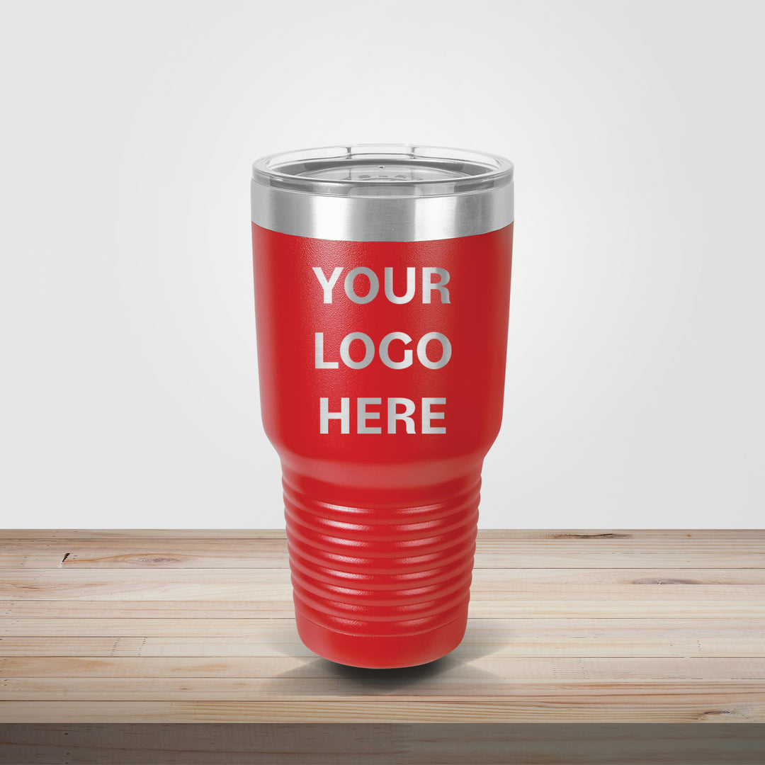 Red Polar Camel 30oz tumbler customized for team spirit, school sports, and promotional branding