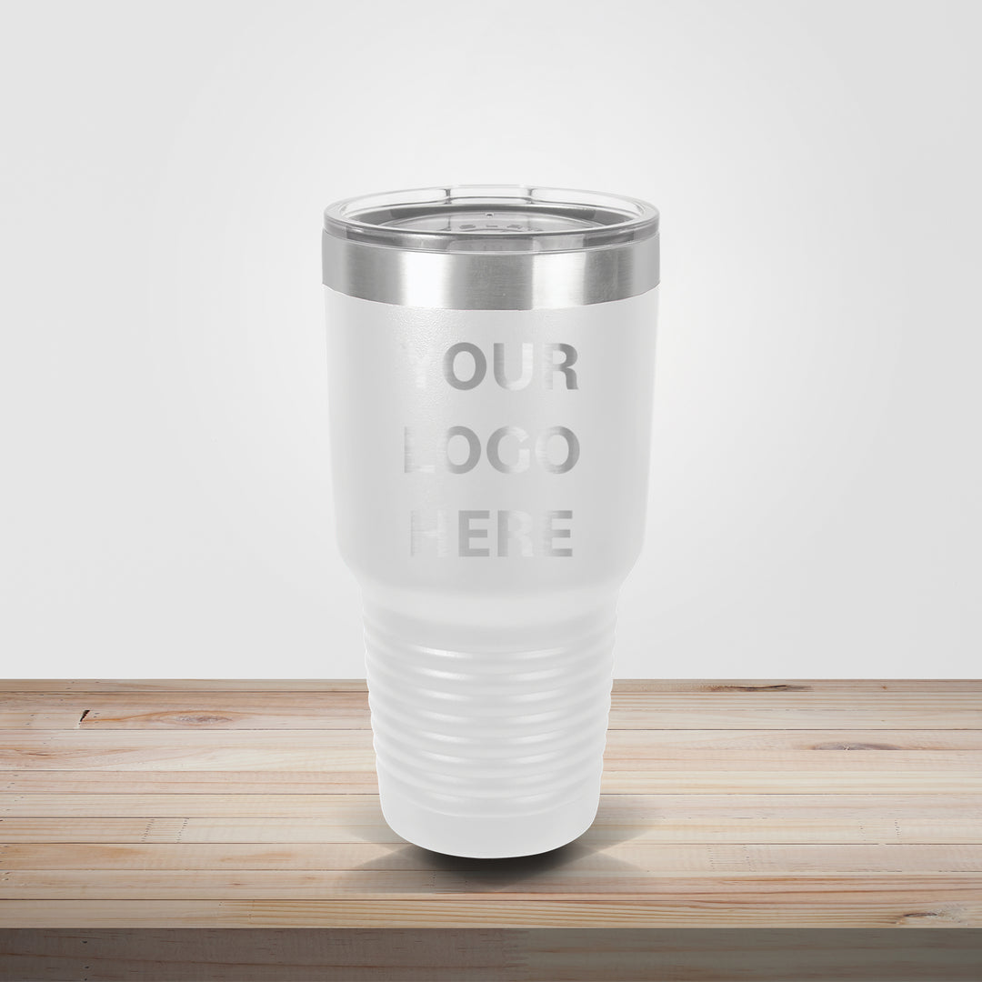 White Polar Camel 30oz tumbler personalized for wedding favors, bridal party gifts, and custom engraved drinkware