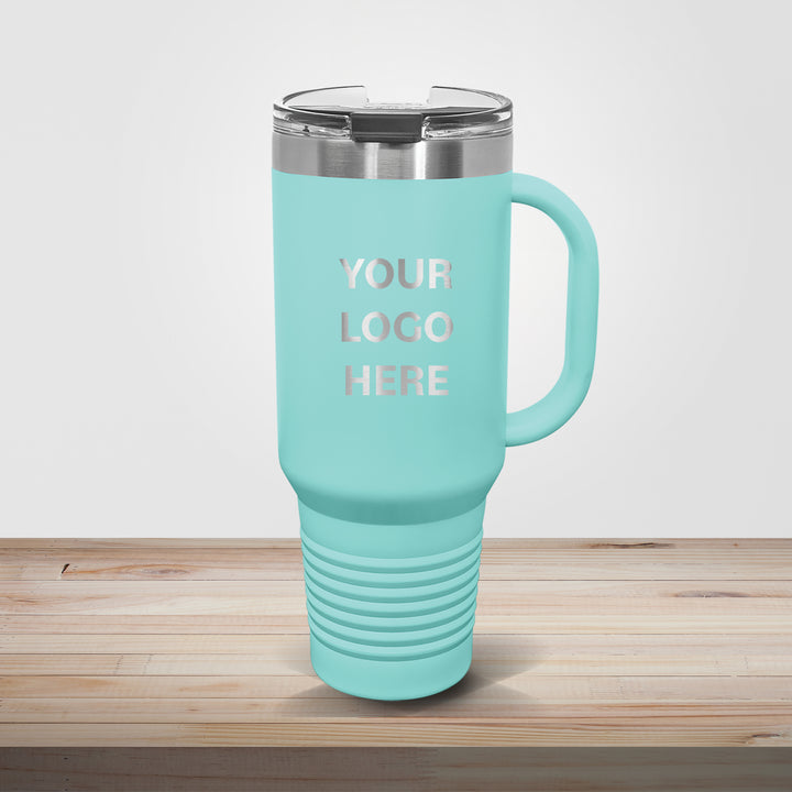 Teal Polar Camel 40oz travel mug personalized for corporate gifts, lifestyle brands, and custom engraved drinkware