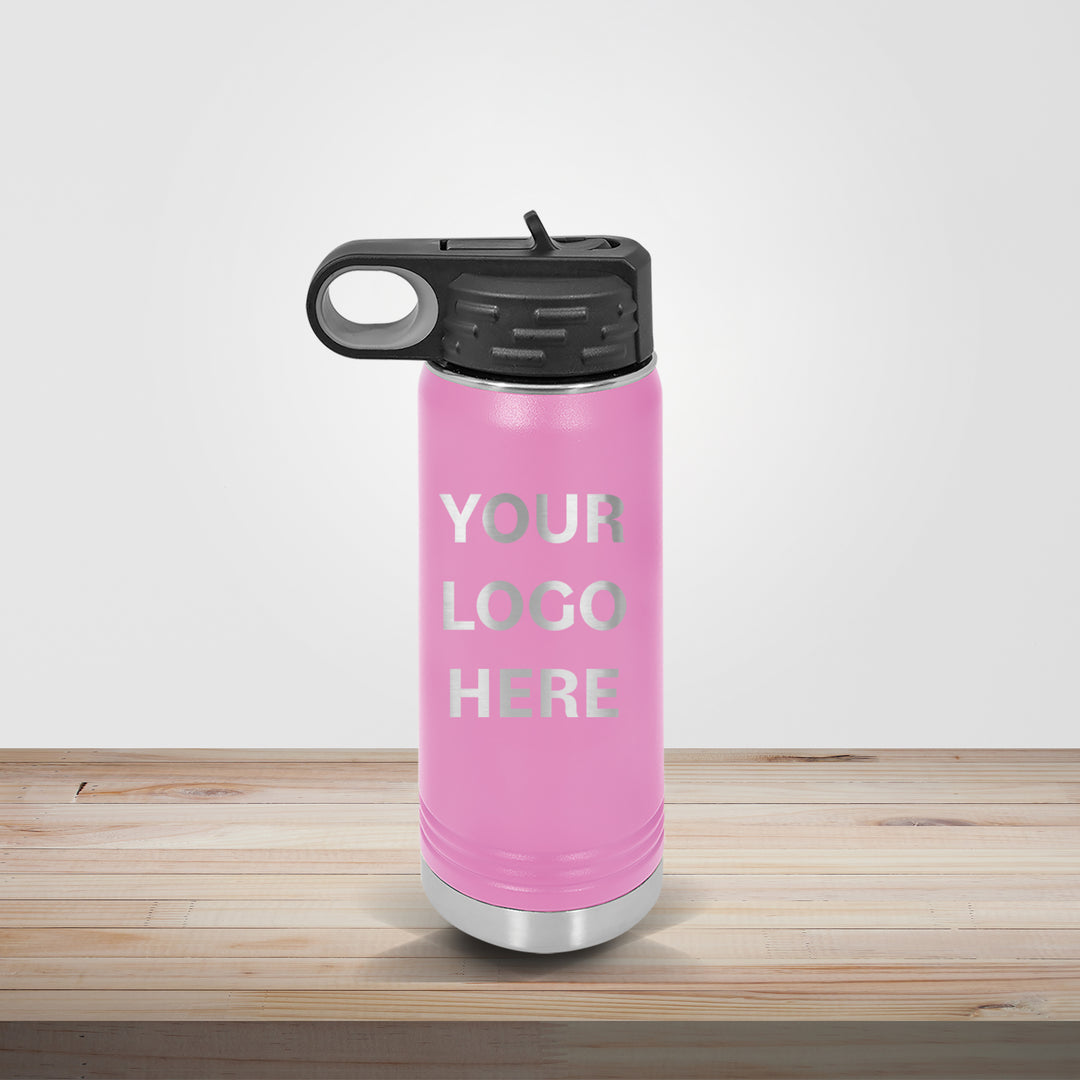 Light purple Polar Camel insulated stainless steel water bottle customized for wedding parties and personalized logo gifts, available in 20oz, 32oz, and 40oz