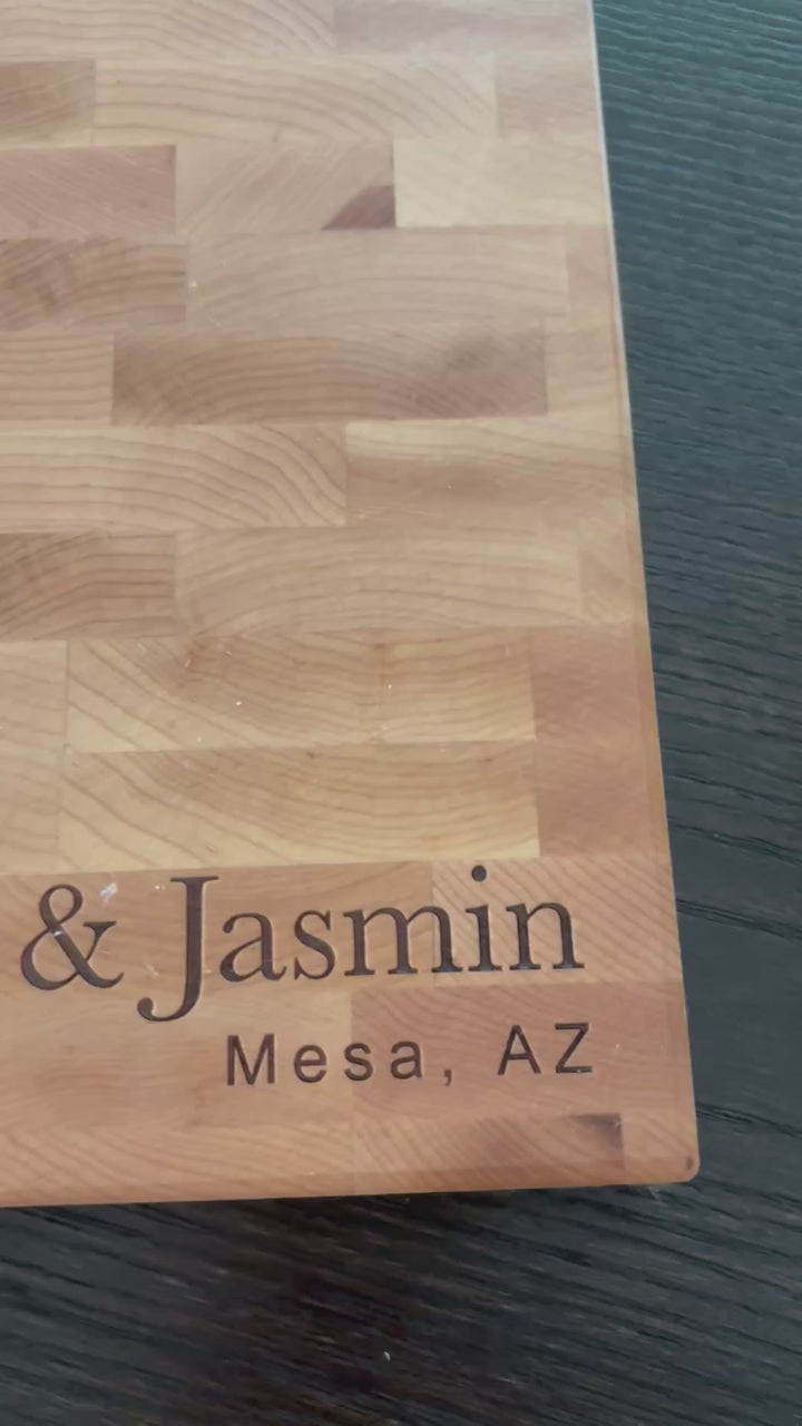 Maple Butcher Block Cutting Board Engraved Wedding Gift New Home Housewarming Present Real Estate Agent Closing Client Appreciation Corp